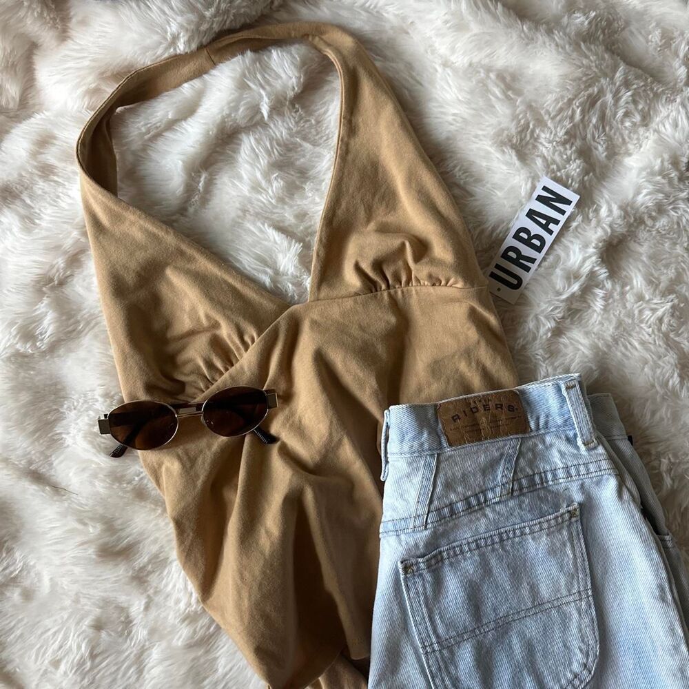 Urban-outfitters Women's Tan and Brown Top